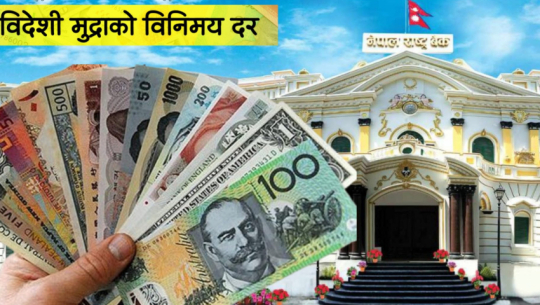 यस्तो छ आजका लागि तय भएको विदेशी मुद्राको विनिमयदर