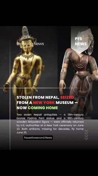 नृत्यदेवी र पद्मपाणि लोकेश्वरको प्राचीन मूर्ति नेपाल फिर्ता