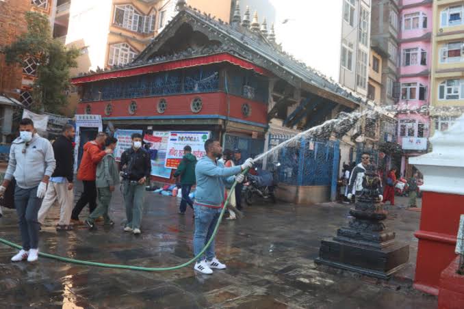तरुण दलको ७४औँ स्थापना दिवस: सङ्कटा मन्दिर परिसरमा सरसफाइ