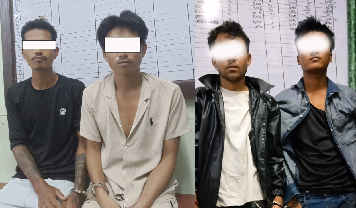 खैरो हेरोइनजस्तो देखिने पदार्थसहित चार जना पक्राउ