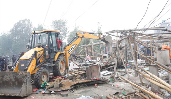 स्वयम्भू, बालाजु र देवीनगरका अतिक्रमित वस्ती हटाइँदै