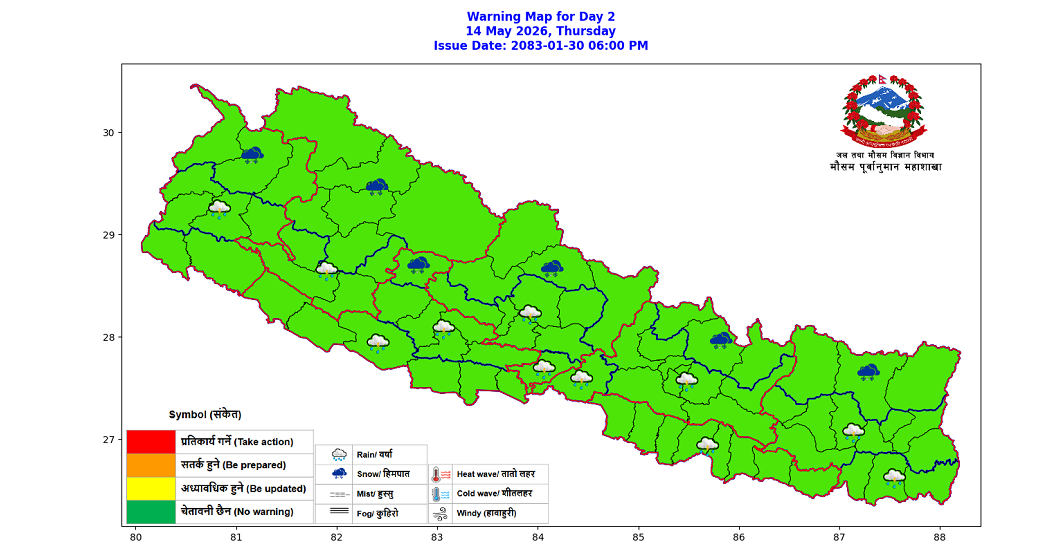 पश्चिमी न्यूनचापीय प्रणालीको प्रभावः देशका विभिन्न क्षेत्रमा वर्षाको सम्भावना