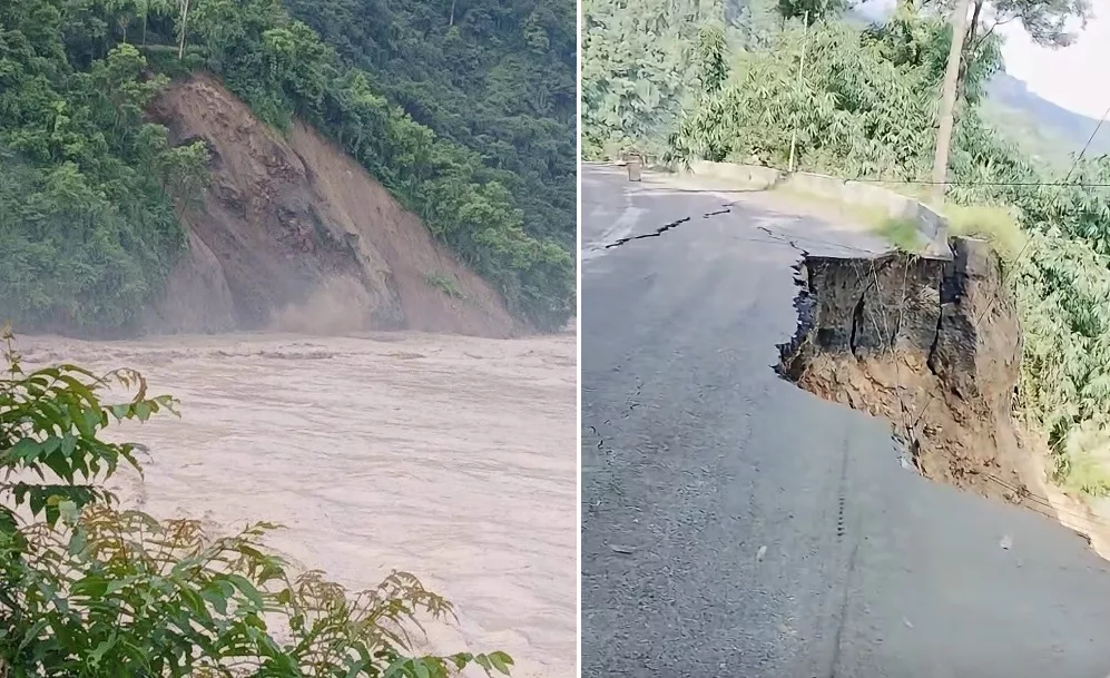 कृष्णभीरको पहिरोले पृथ्वी राजमार्ग अवरुद्ध